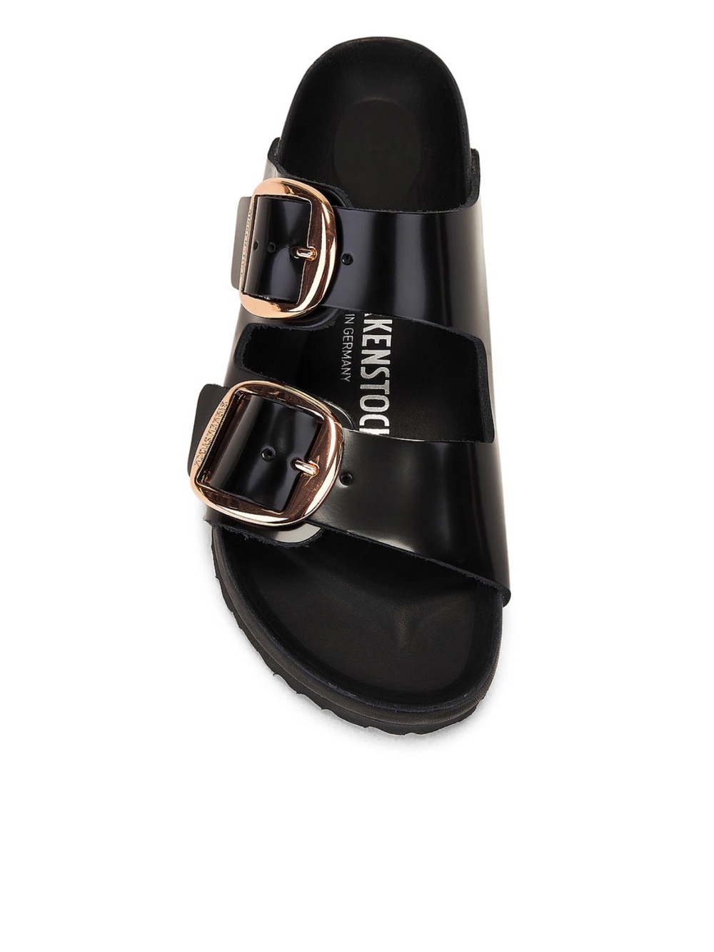 Birkenstock Arizona Big Buckle High Shine Exquisite Black Rose Gold 38